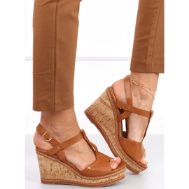 Wedge sandals Nancy Camel brown 1