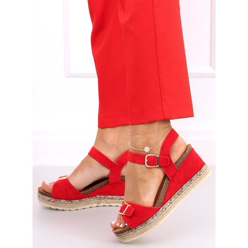 Espadrilles on the wedge sandals Boseda Red 1