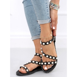 Sandals with pearls Zarina Black 2
