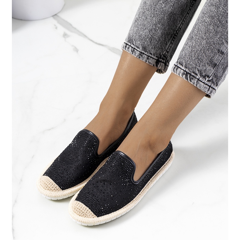 Black espadrilles with Punter cubic zirconia 1