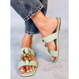 Slippers with Saud Green chain 1