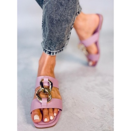 Slippers with Saud Purple chain pink 1