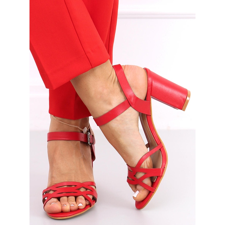 Rania Red high-heeled sandals 2