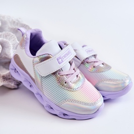 PE1 Children's Leather Sports Shoes White-Violet Loopsy purple 2
