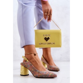 Suede Pumps On A Post Maciejka 05427-39 Multicolor multicolored yellow 2