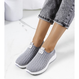 Gray sneakers with Maasje cubic zirconia grey 1