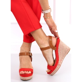 Wedge sandals Zahia Red 1