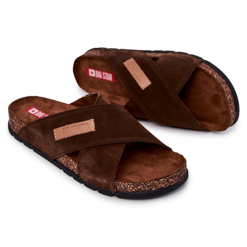 Men's Comfortable Slippers Big Star JJ176006 Brown 1
