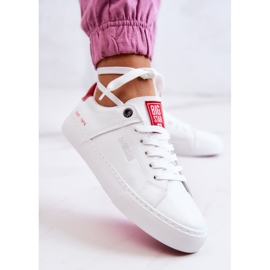Leather Sneakers Big Star JJ274212 White and Red 2 Leather Sneakers Big Star JJ274212 White and Red 2