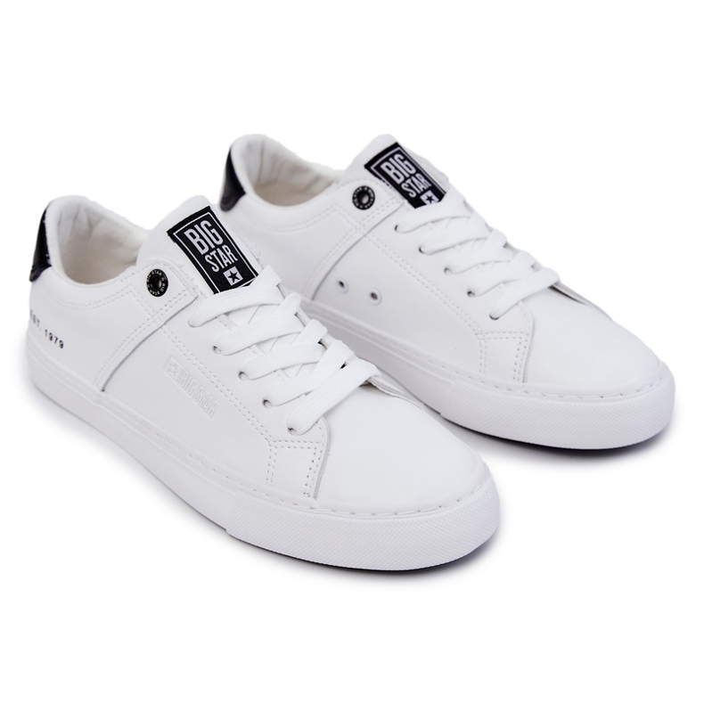 Leather Men's Sneakers Big Star JJ174105 White and Black 1 Leather Men's Sneakers Big Star JJ174105 White and Black 1