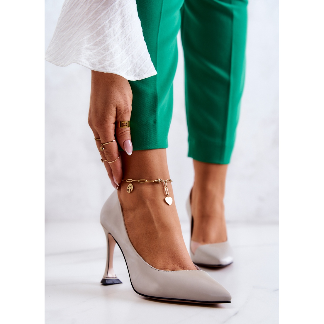 Light Grey Denim 4cm Heel Pumps Comfortable High Heels For Women | SHEIN
