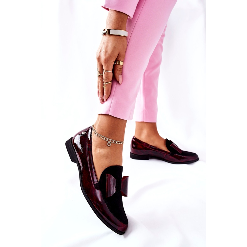 Women's Brogues Maciejka Lacquered Loafers Marbled Burgundy 04099-33 / 00-1 black 3