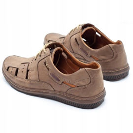 KENT Men's summer shoes openwork 600 brown 2