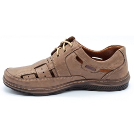 KENT Men's summer shoes openwork 600 brown 3