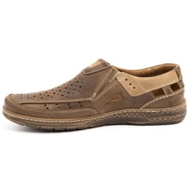 Olivier 893MP brown leather moccasins for men 1
