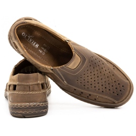 Olivier 893MP brown leather moccasins for men 3