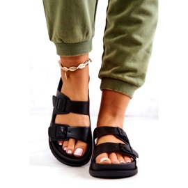 S.Barski Black Corina Slippers With Buckle 2
