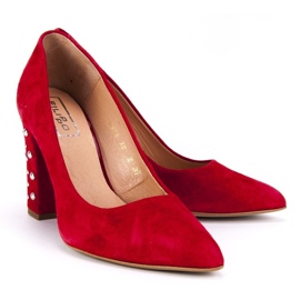 Filippo 2571 / J Velor Red pumps 2