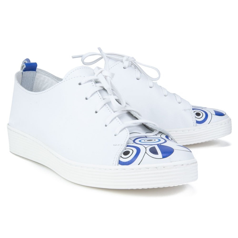 Filippo 10102 Zara White Shoes + Blue Print 2