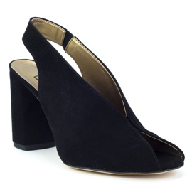 Filippo 1448 Black Suede Sandals 1