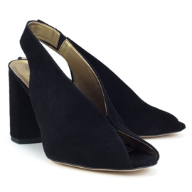 Filippo 1448 Black Suede Sandals 2
