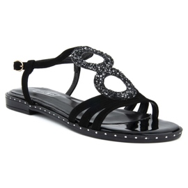 Sandals Filippo 1453N black suede 1