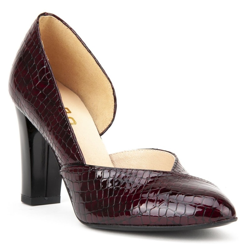 Filippo F280 Bordo Crocodile pumps red 1