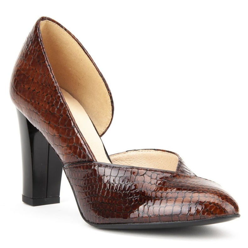 Filippo F280 Rudy Krokodyl pumps brown 1
