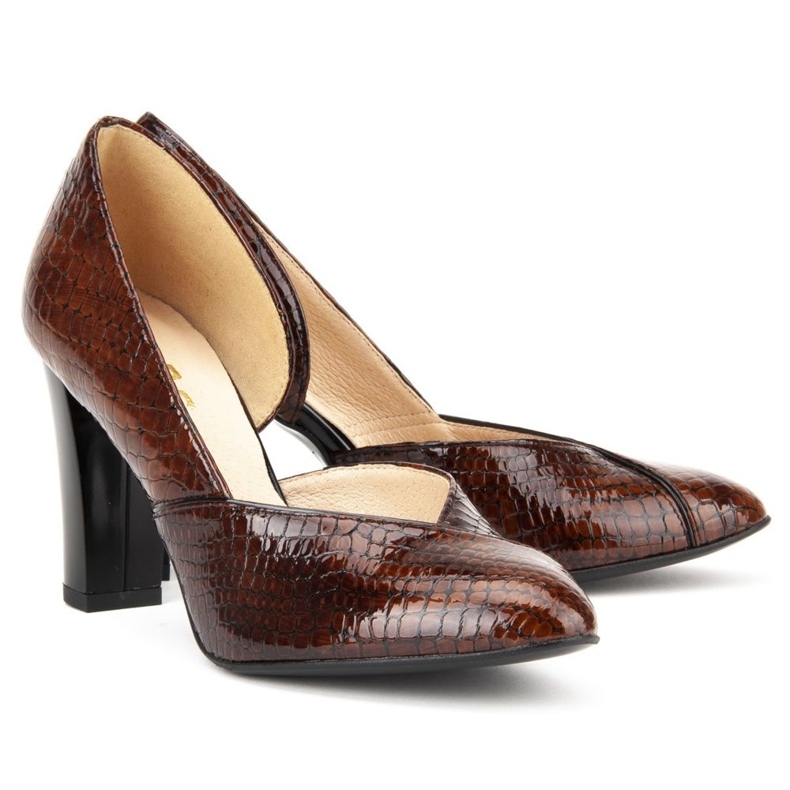 Filippo F280 Rudy Krokodyl pumps brown 2