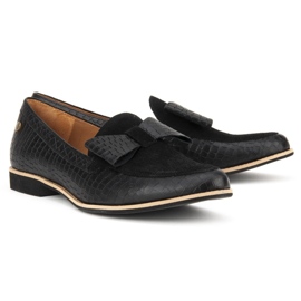 Filippo 04099-61 / 00-1 Black Crocodile Shoes 2