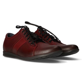 Leather shoes Filippo 2063 burgundy red 2