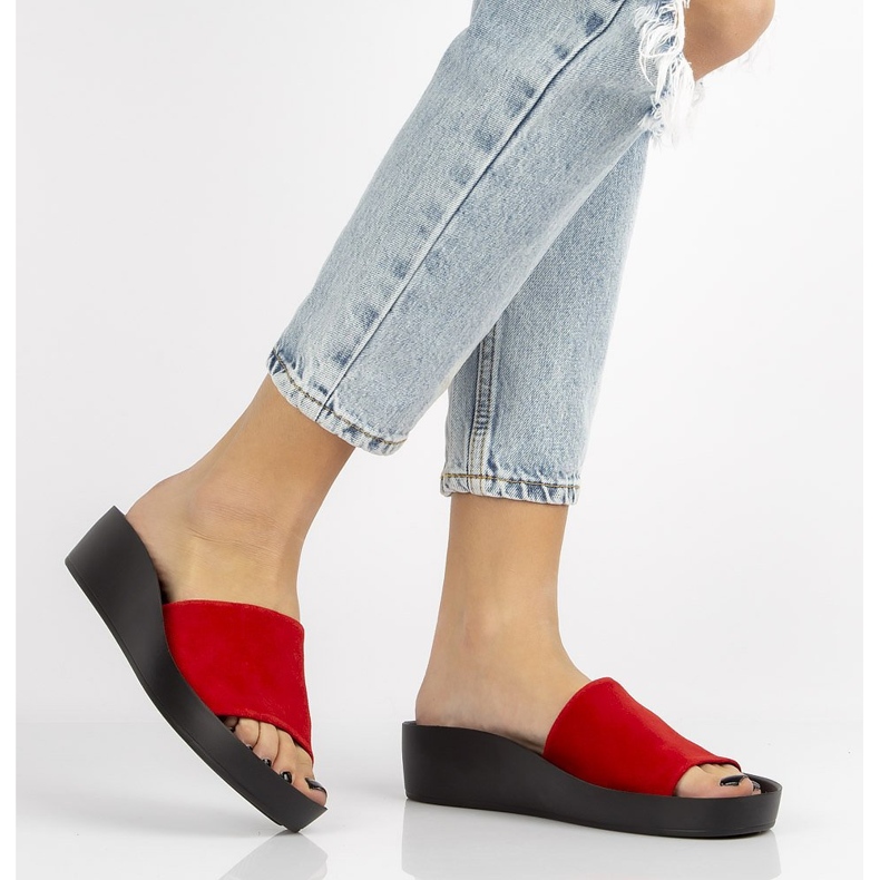 Leather slippers Filippo DK1220 / 20 Rd red 1