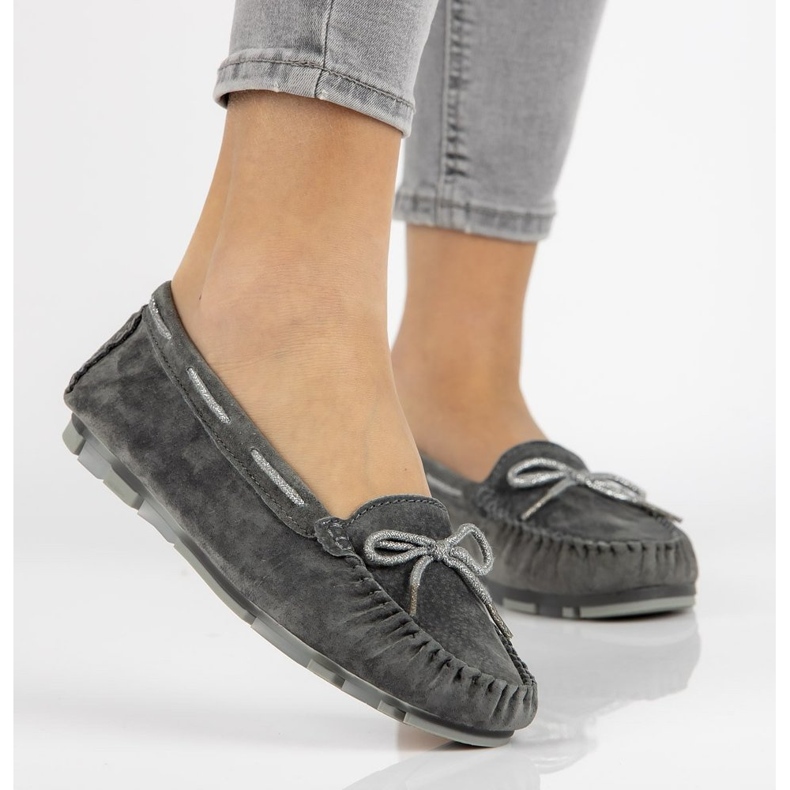 Leather loafers Filippo DP1203 / 20 Gr gray grey 1