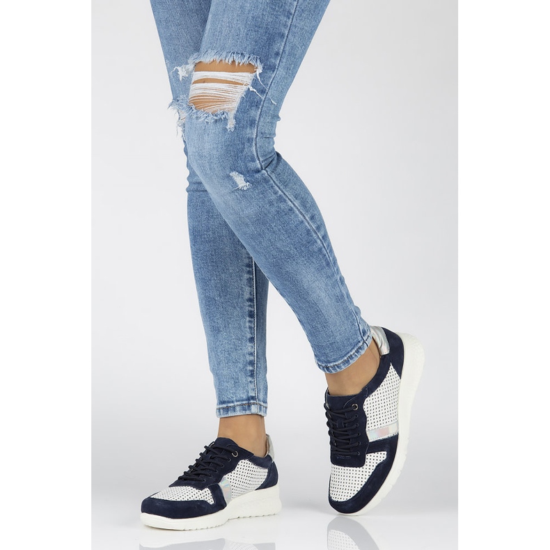 Filippo DP1389 / 20 Wh Nv White Navy shoes navy blue yellow 1