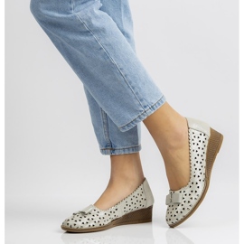 Leather shoes Filippo DP752 / 20 Si silver 2