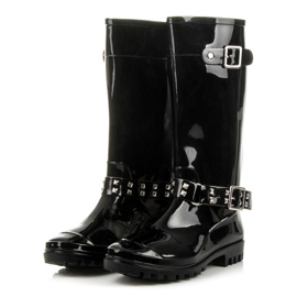 Rain boots with detachable buckle black 1