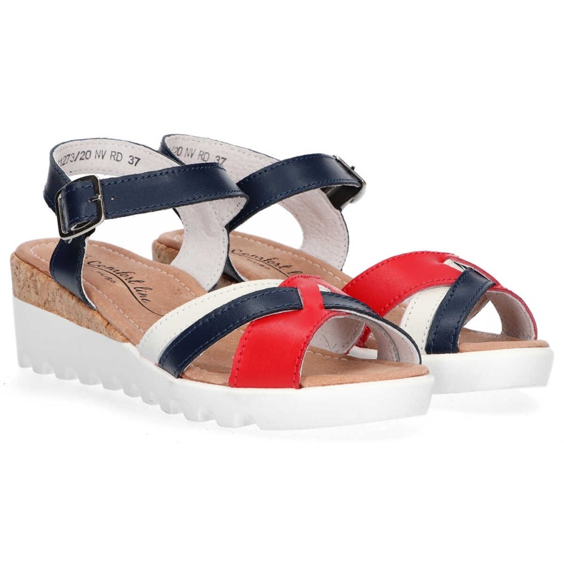 Filippo DS1273 / 20 Nv Rd Navy Red sandals white navy blue 2