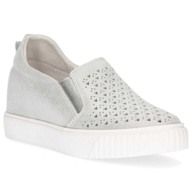 Leather shoes Filippo DP1398 / 20 Si silver 2