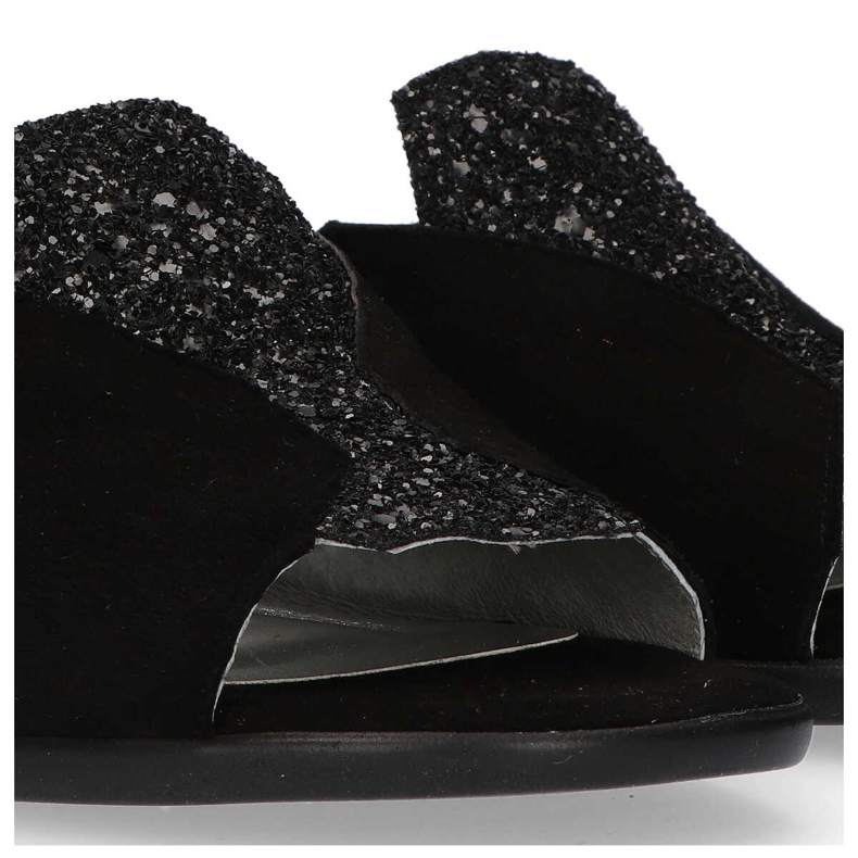 Filippo slippers 1442 Black Suede Sequins 2