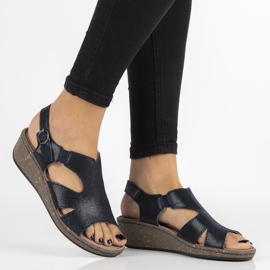 Leather sandals Filippo DS097 / 18 Nv navy blue 2 Leather sandals Filippo DS097 / 18 Nv navy blue 2
