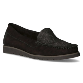 Filippo 10065 loafers black + silver glitter 1
