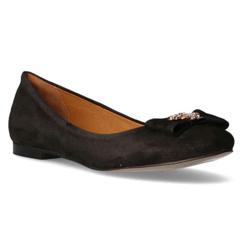 Filippo Premium 2054 Black Suede Ballerina 1