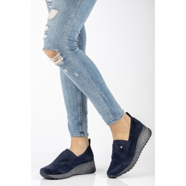 Leather sneakers Filippo DP1500 / 20 Nv T navy blue 2
