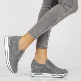 Leather sneakers Filippo DP1512 / 21 Gr gray grey 1