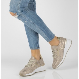 Leather sneakers Filippo DP2003 / 21 Go gold golden 2