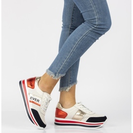 Leather Sneakers Filippo DP1414 / 21 Wh white red navy blue 2