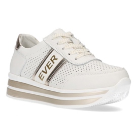 Leather Sneakers Filippo DP1414 / 21 Wh Go white gold golden 1