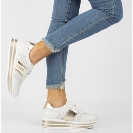 Leather Sneakers Filippo DP1414 / 21 Wh Go white gold golden 2