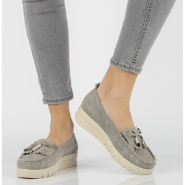 Leather loafers Filippo DP2030 / 21 Gr gray grey 2