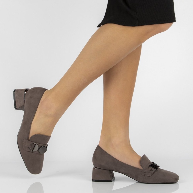 High heels shoes FILIPPO DP2097 / 22 Gr gray grey 1